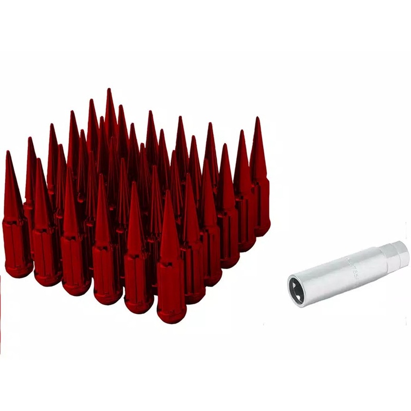 14×1.5 Gorilla Automotive Red Spike 32 Lug Kit With Key