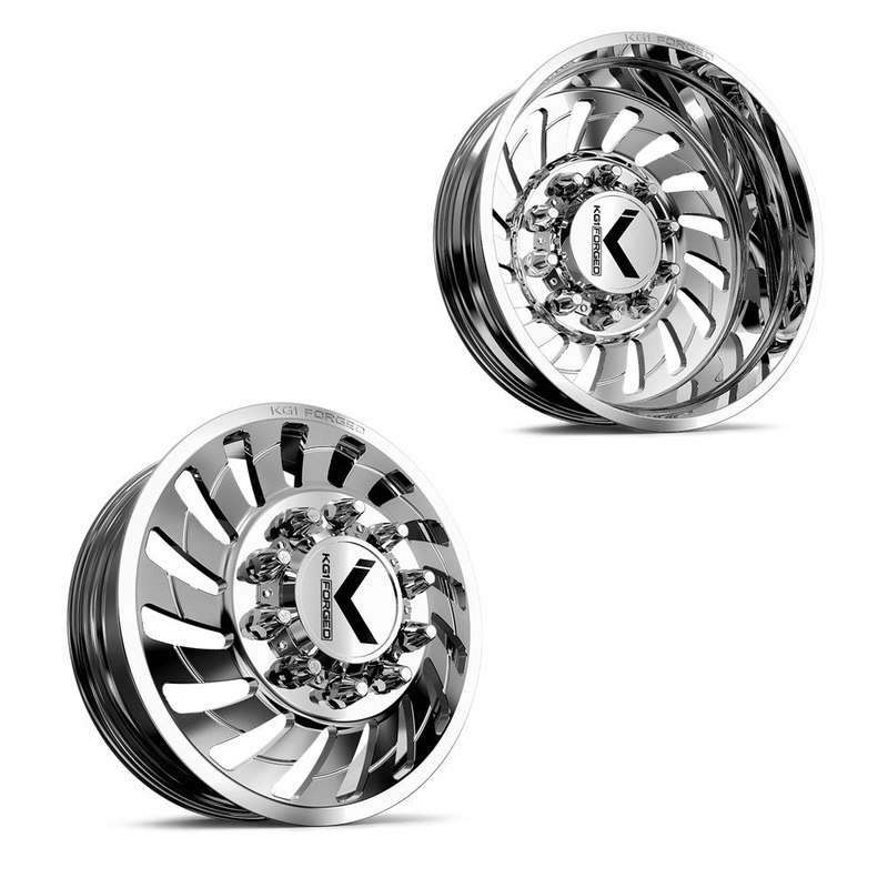 30×8.25 KG1 Forged KD005 Razor Polished Milled FORD F-450/F-550 DODGE 4500/5500 DIRECTIONAL DUALLY Wheels 10×225 Set of 6 (Lug Nuts/Adapters Included) Fits UP to 13.50 tire