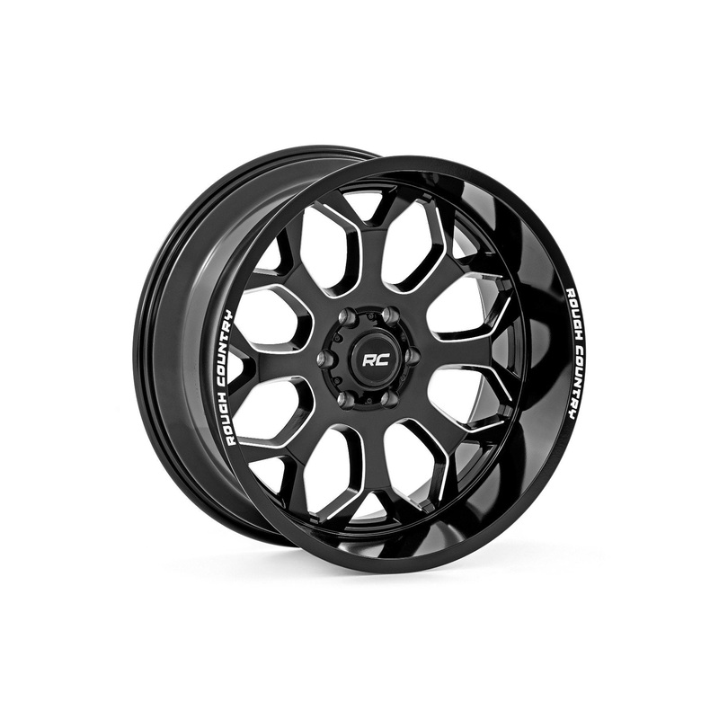 Rough Country 96 Series Wheel | One-Piece | Gloss Black | 22×10 | 6×135 | -19mm