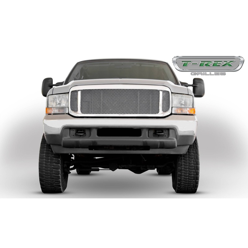 T-REX Grilles 50571 Polished Stainless Steel Small Mesh Grille Fits 2000-2004 Ford Excursion Harley Davidson