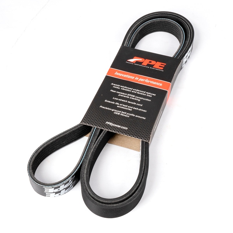 High Performance Heavy Duty Serpentine Belt 2002-2004 GM 6.6 Liter Duramax Single Alternator 130a W/Vacuum Pump PPE