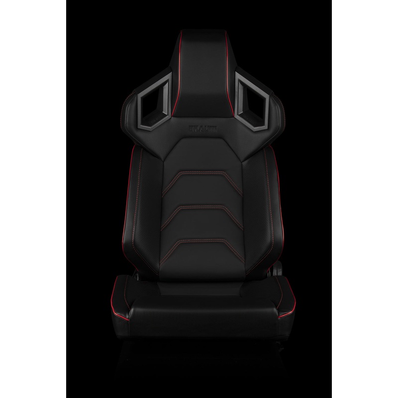 Universal BRAUM ALPHA-X SERIES RACING SEATS (RED STITCHING | LOW BASE VERSION)  PAIR