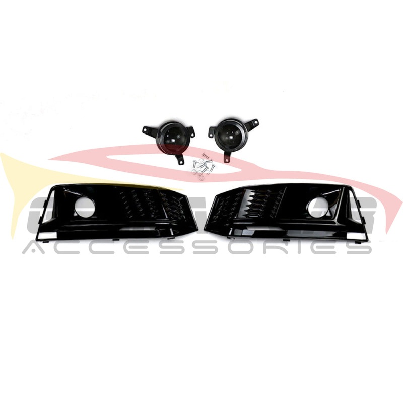 2017-2020 Audi RS4 Style Fog Light Grilles | B9 A4/S4