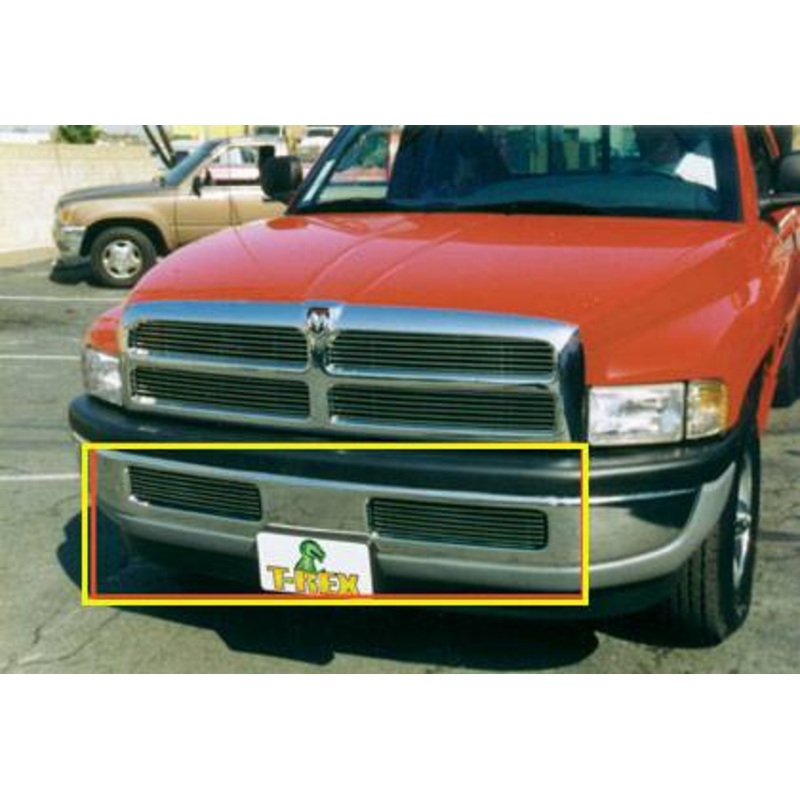 T-REX Grilles 25440 Polished Aluminum Horizontal Bumper Grille Fits 1999-2001 Dodge Ram 1500 Ram 2500 Ram 3500