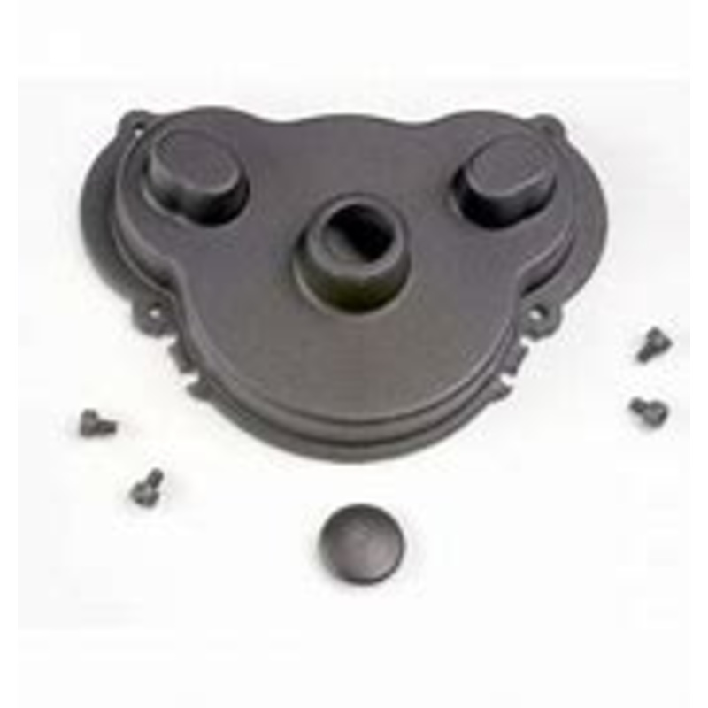 Traxxas cover, gear/rubber gear cover plug/screws
