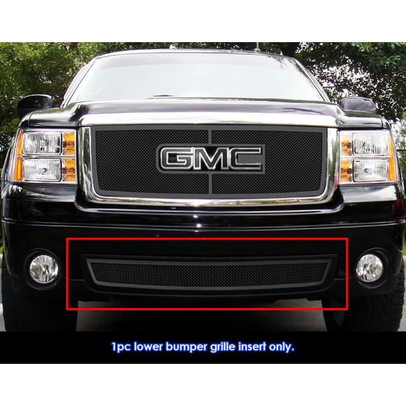 APS GR07GFD95H Lower Bumper Black Wire Mesh Grille Fits 2007-2013 GMC Sierra 1500