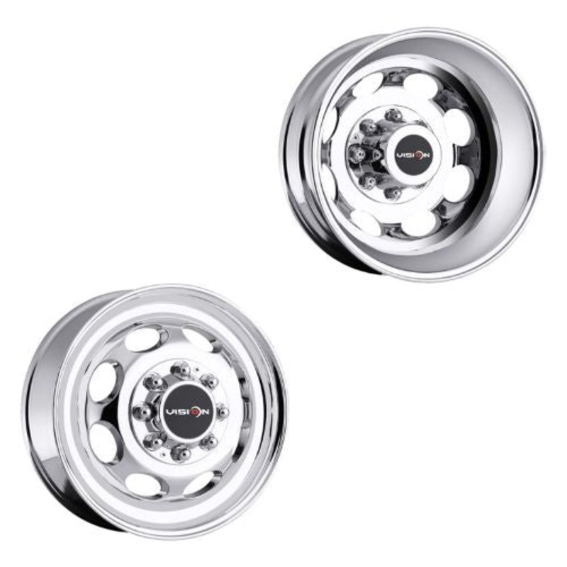 19.5×6.75 Vision 181NR Hauler Dually Chr 05-UP FORD 19-UP DODGE Wheel 8×200 Set of 6 (Fits Stock Tire Sizing)