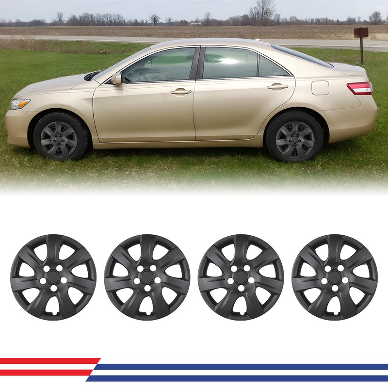 WINJET 16′ Hubcaps Wheel Rims Cover for 2009-2019 TOYOTA COROLLA – Matte Black
