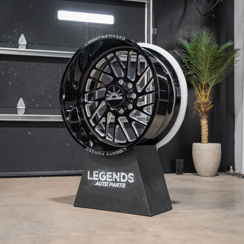 24×12 Liberty Forged LBTY22 – 8×6.5 Lug Pattern – Black and Milled (Set of 4)