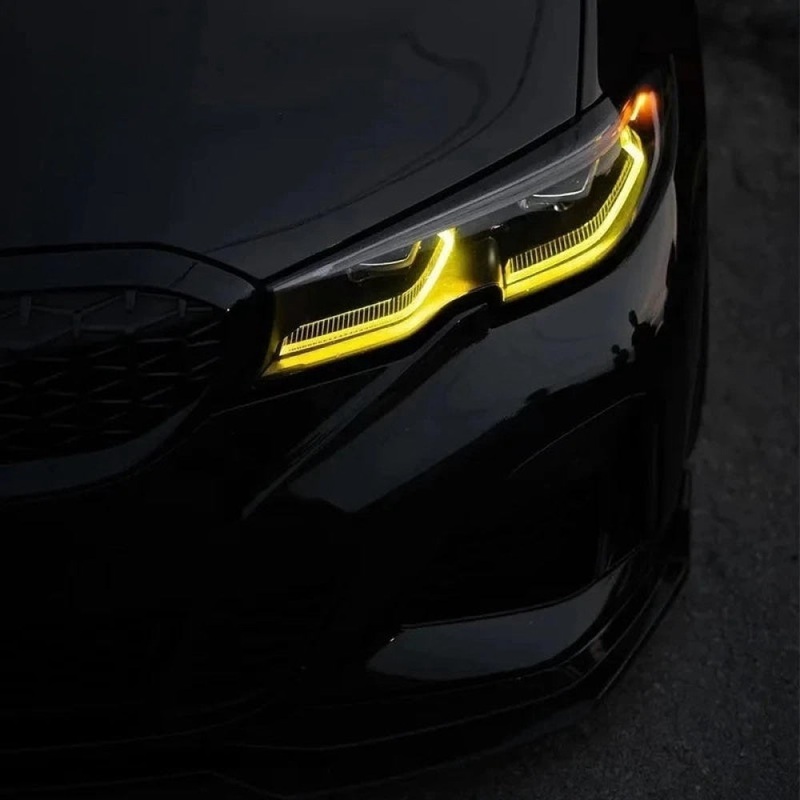2019+ BMW 3-Series CSL Style Headlights Yellow DRL Modules | G20