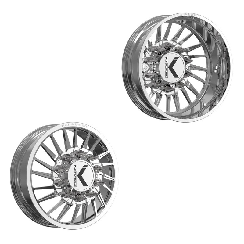 26×8.25 KG1 Forged KD038 Javelin-D Polished PRE-11 GM PRE-19 DODGE DIRECTIONAL DUALLY Wheels 8×6.5 Set of 6 (Lug Nuts/Adapters Included) Fits UP to 13.50 tire