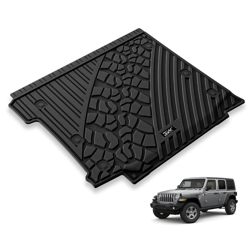 3WLINERS 2018-2024 JEEP Wrangler JLU TPE Material & All-Weather Protection Custom Trunk Mat