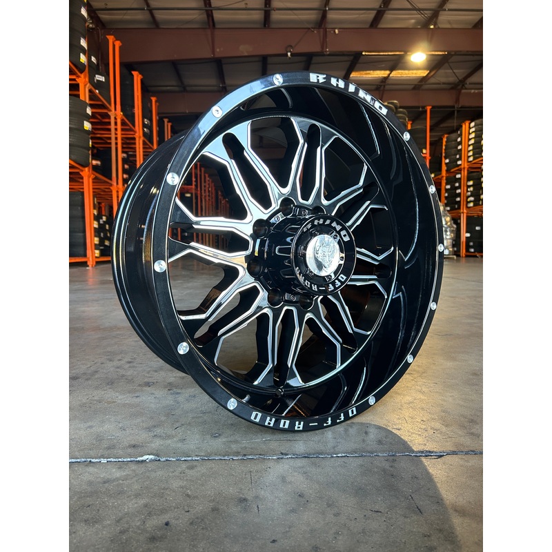 CW820 20X10 Off-Road Gloss Black Milling Window Rivets Engrave 8 Lug