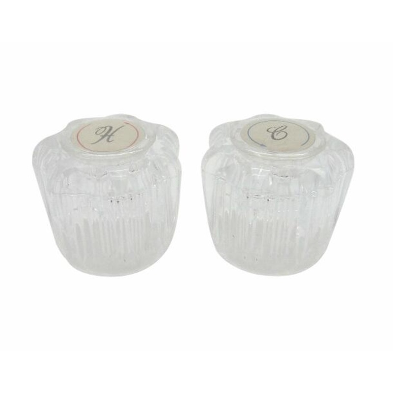 Dura Faucet DF-RKA RV Replacement Hot and Cold Crystal Acrylic Faucet Knobs Compatible with Faucet