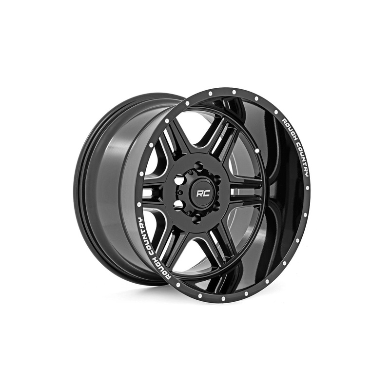 Rough Country 92 Series Wheel | Machined One-Piece | Gloss Black | 22×12 | 8×6.5 | -44mm