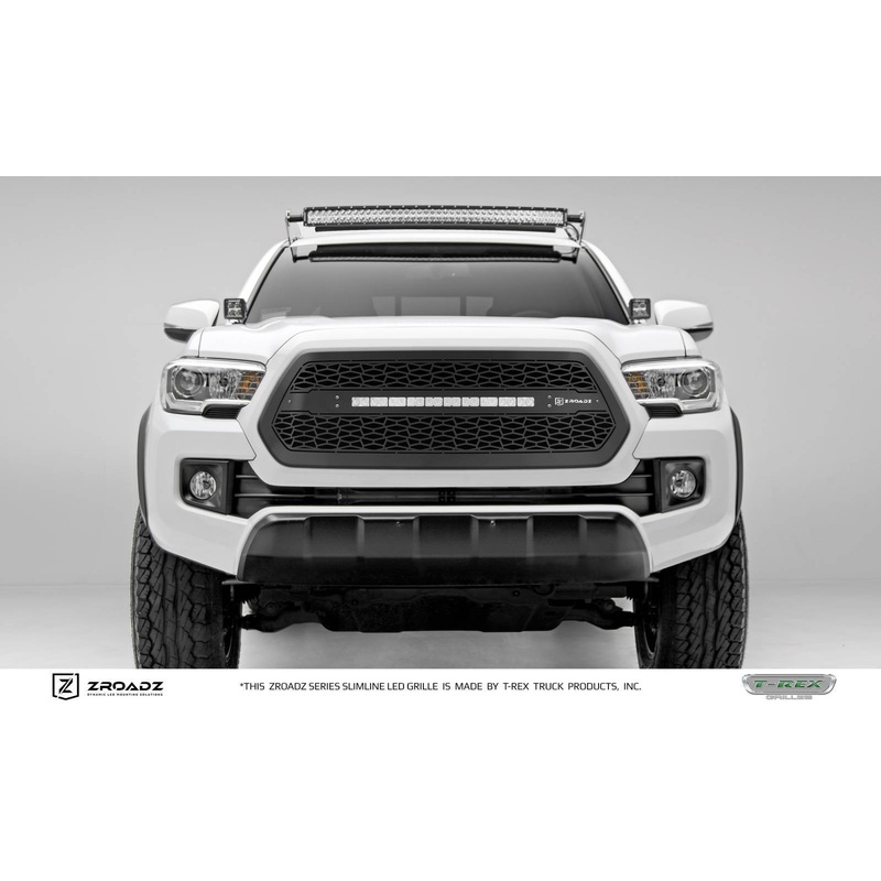 T-REX Grilles Z319411 Black Mild Steel Laser Cut Pattern Grille Fits 2016-2017 Toyota Tacoma