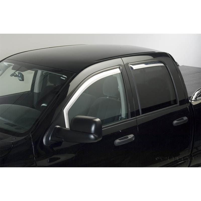 Putco Element Chrome Window Deflectors Fits Nissan Titan 2016-2024 Crew Cab – Set of 4 – In Channel Install 480603