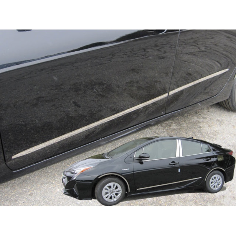 Toyota Prius 2016-2022, 4-door, Hatchback (4pc Stainless Steel Body Side Molding Accent) AT16135 QAA