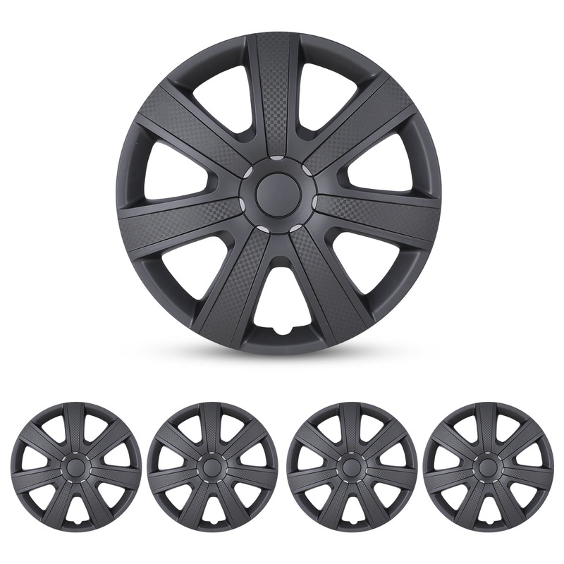 WINJET 16 inch Hubcaps Wheel Covers 5085 – Matte Black Texture