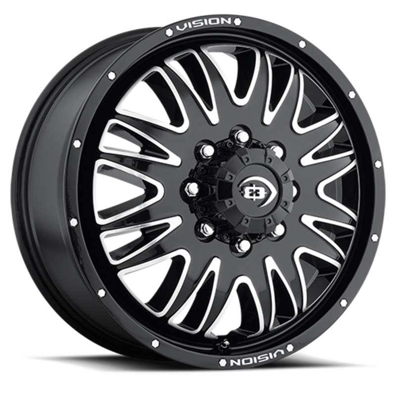 20×8.25 Vision Gloss Black Machined Face Front 8×200 2005-Present F350 DRW