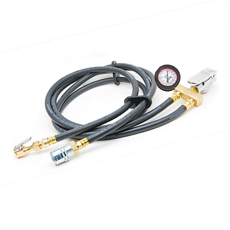 Haltec I-404-G  –  5 foot Dual Hose Inflator with Dial Gauge