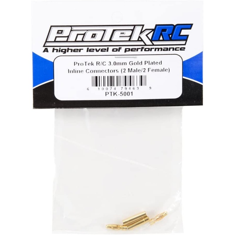 ProTek RC 3.0mm Gold Plated Inline Connectors (2 Male/2 Female)