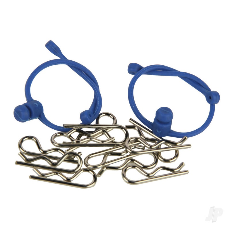 Radient Body Clips (10 pcs) with Blue Retainers (2 pcs)