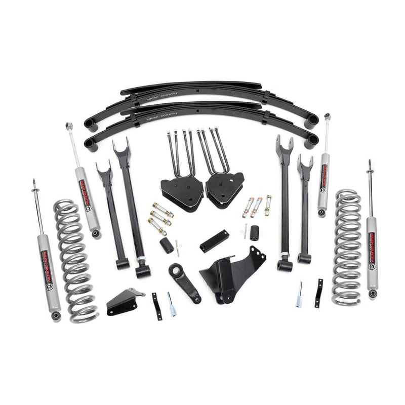 Rough Country 6 Inch Lift Kit Gas 4 Link RR Spring Fits Ford F-350 4WD 2005-2007