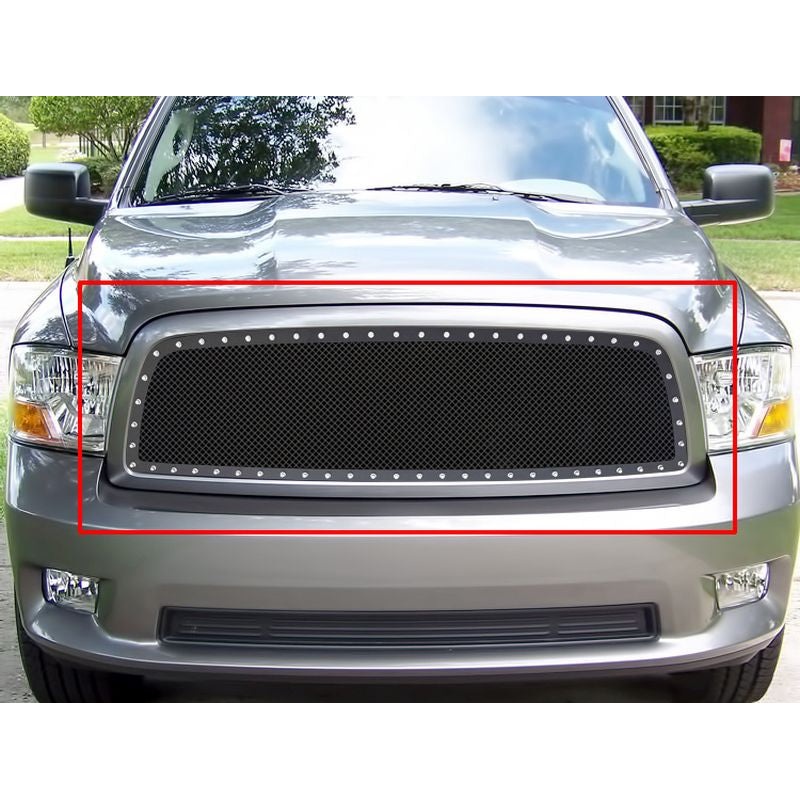 APS GR04LEA69H Main Upper Rivet Grille Fits 2009-2012 Dodge Ram 1500