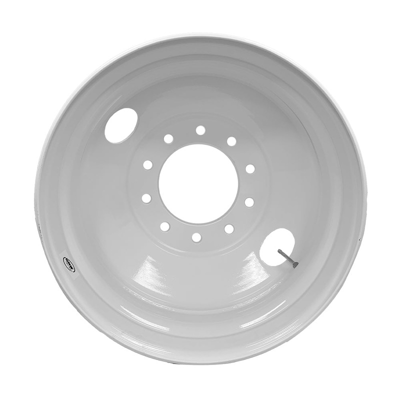Set of 2 Truck Wheel 24.5×8.25 Steel White SpeedMax 10x285mm Hub Pilot Offset 168mm