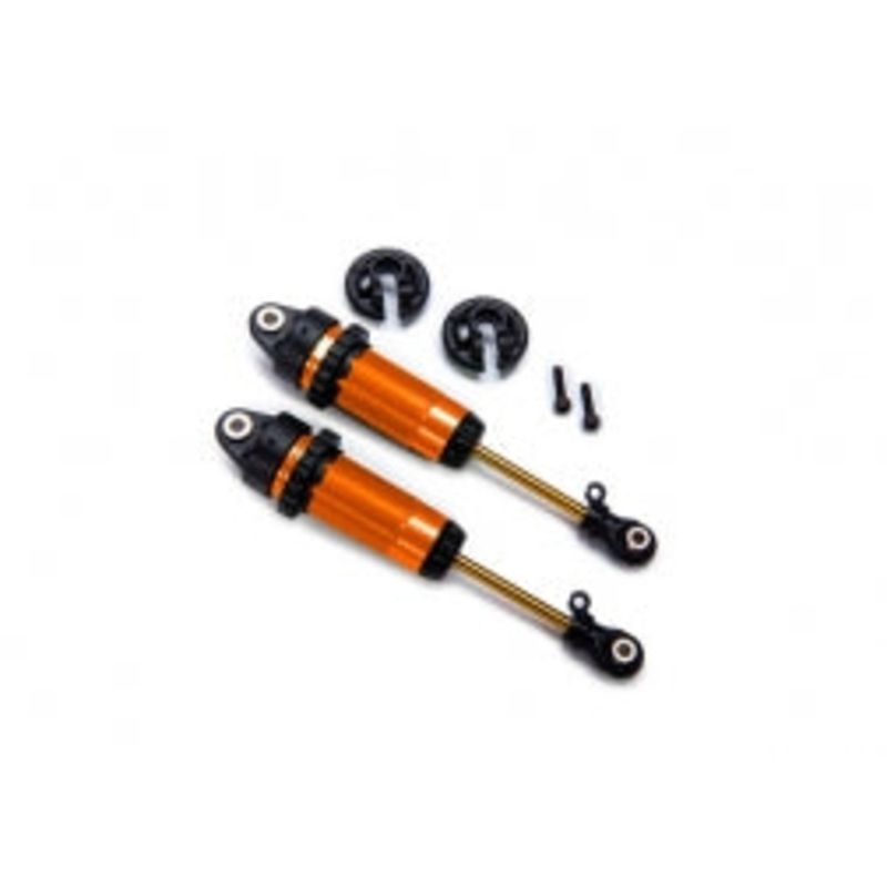 Shocks, GTR xx-long orange-anodized, PTFE-coated bodies with TiN shafts