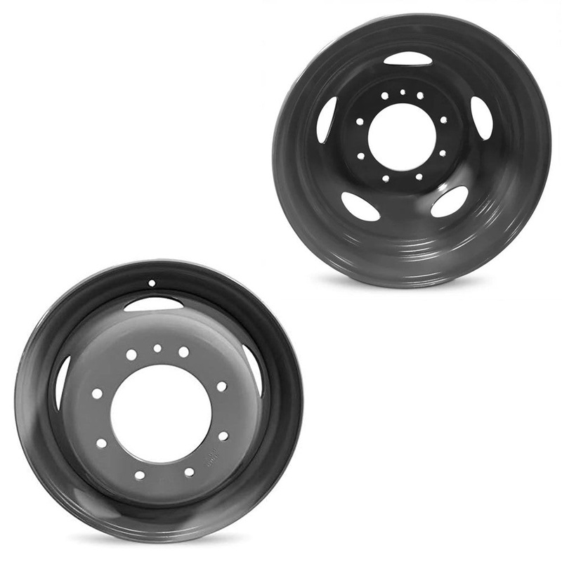 19.5×6 Road Ready RRW-3342 Grey 99-04 FORD DUALLY Wheels 8×225 Pair (Fits Stock Tire Sizing)