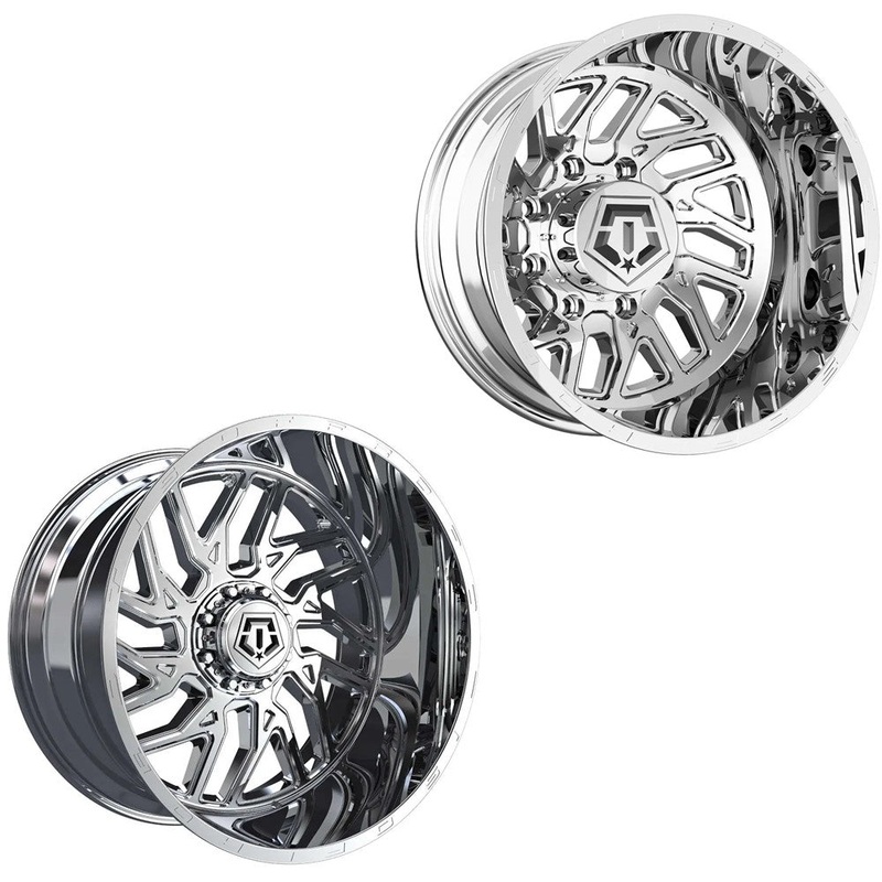 20×9 TIS 544C Chrome 05-UP FORD DUALLY SUPER SINGLE Wheels 8 Lug Set of 6 (Fits up to 12.50 tire)