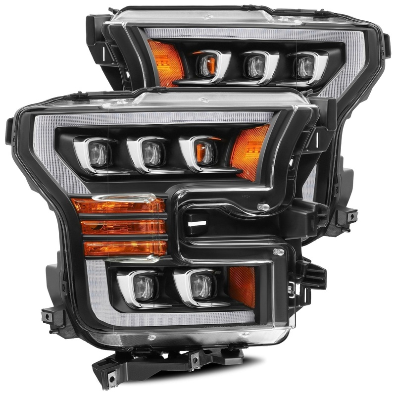 ALPHAREX 2017-2020 F-150 Raptor NOVA-Series LED Projector Headlights Black
