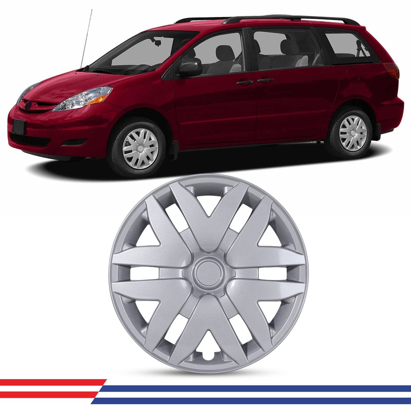 WINJET 16′ Hubcaps Wheel Rims Cover for 2004-2010 TOYOTA SIENNA (1pc) – Sliver
