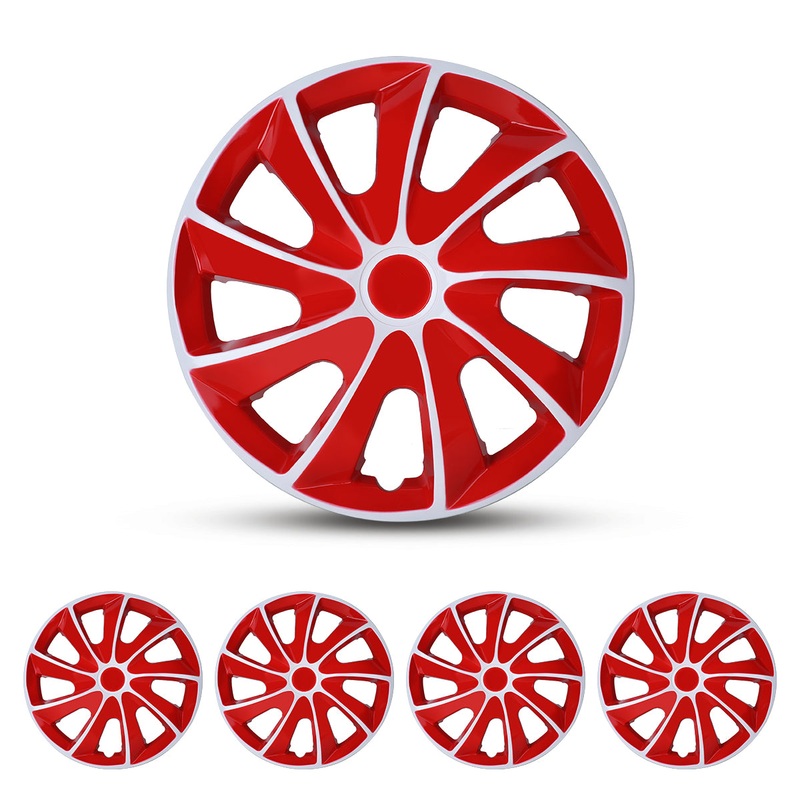 WINJET 17 inch Hubcaps Wheel Covers 5084 – White & Red