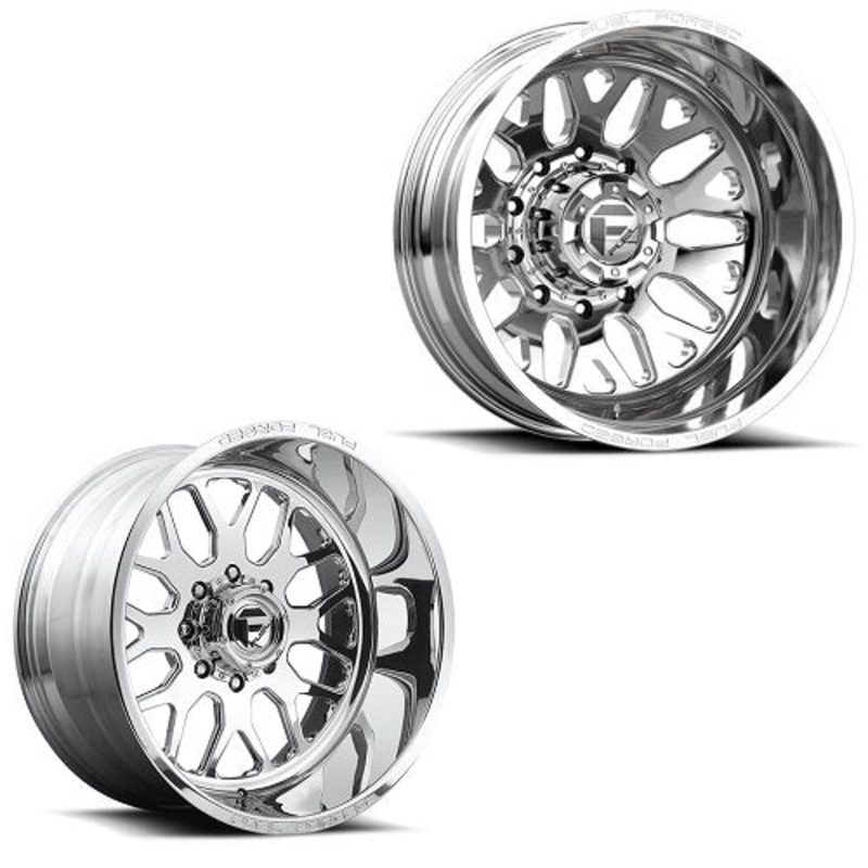 22×12 Fuel Forged FF19D FORD F-450/F-550 DODGE 4500/5500 DUALLY SUPER SINGLE Wheels 10 Lug Set of 6 (Fits UP to 12.50 tire)