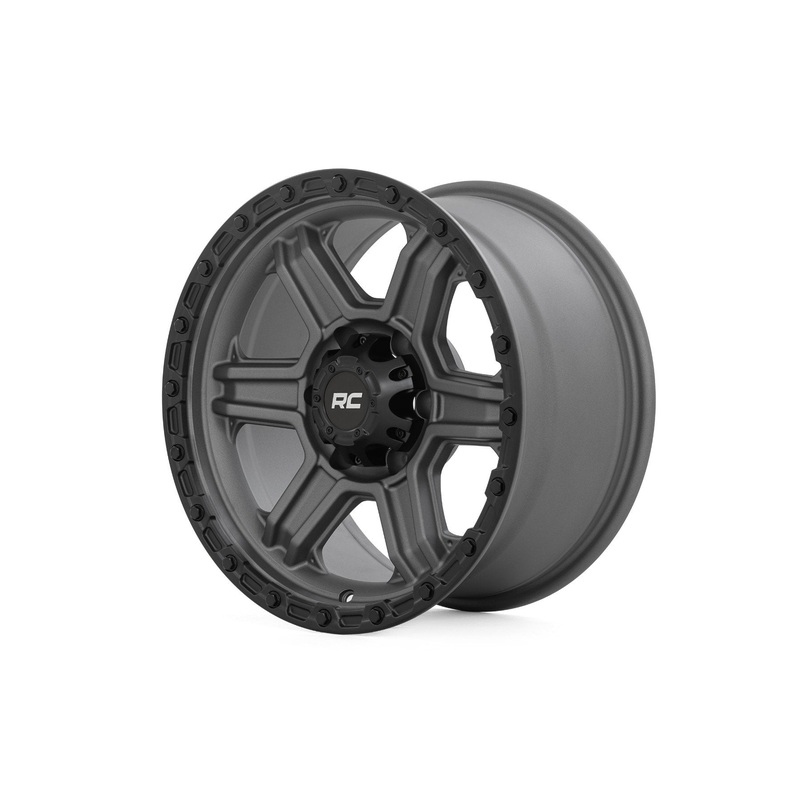 Rough Country 79 Series Wheel | One-Piece | Gunmetal Gray w/Black Ring | 17×8.5 | 6×5.5 | 0mm