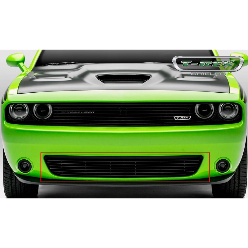 T-REX Grilles 25419B Black Aluminum Horizontal Bumper Grille Fits 2015-2023 Dodge Challenger