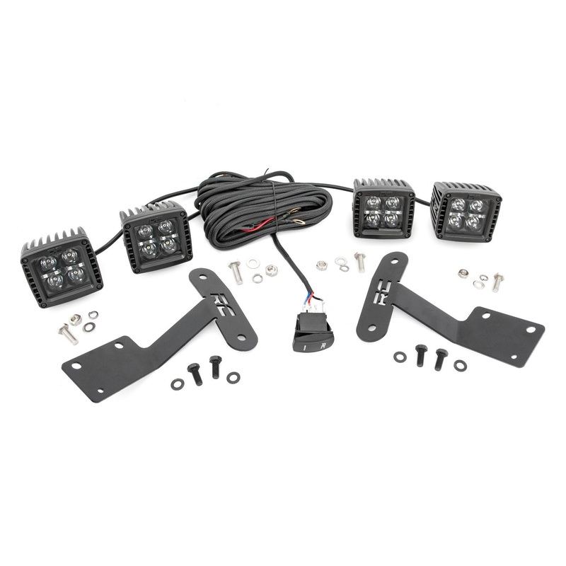 LED Light Kit | Ditch Mount | Dual 2″ Black Pairs | White DRL | Toyota Tundra (14-21)