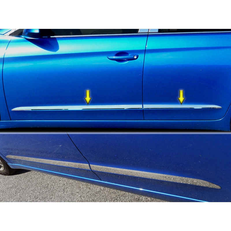 Hyundai Elantra 2017-2020, 4-door, Sedan (4pc Stainless Steel Body Side Molding Accent) AT17340 QAA