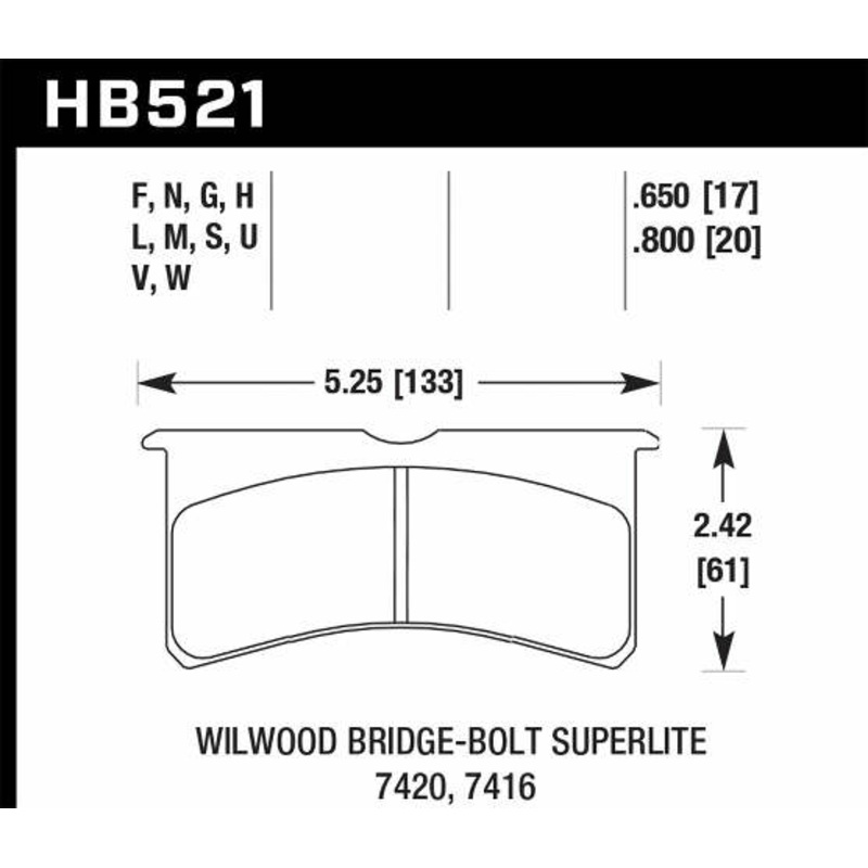 Hawk Performance HB521U.800 DTC-70 Disc Brake Pad