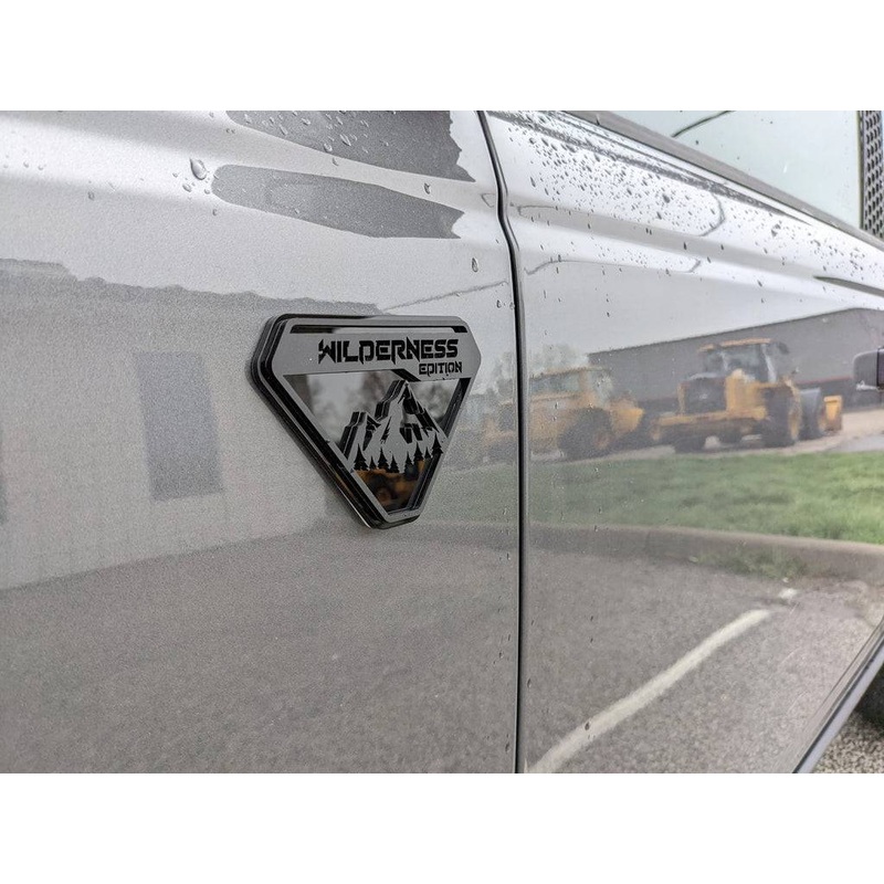 Ikonic  2021-2024 Bronco Badlands Fender Badge Pair – Matte Black on Black