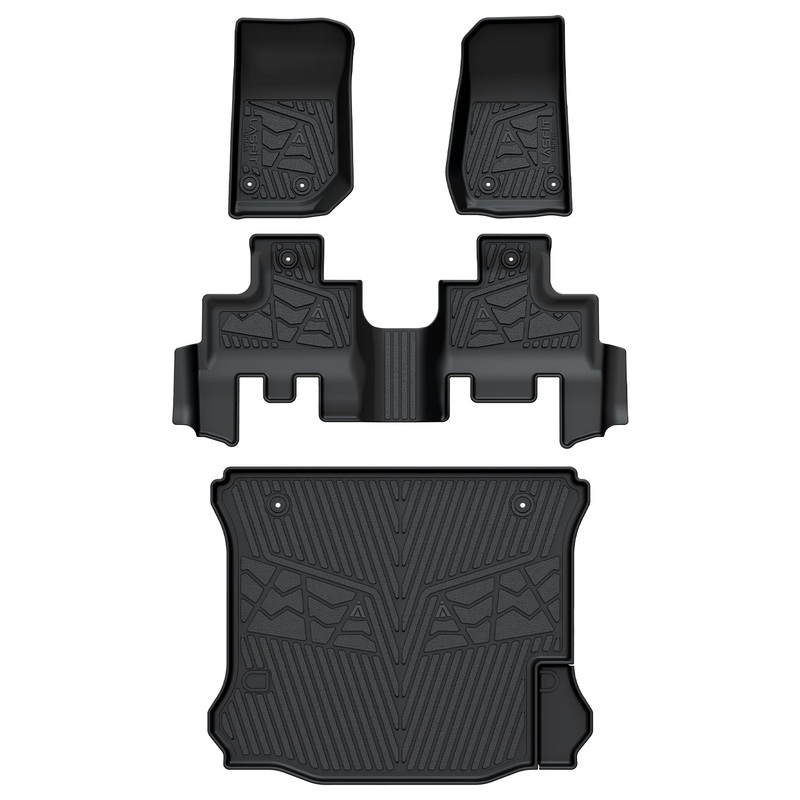 Fit for 2014-2018 Jeep Wrangler JK Unlimited All-Weather Floor Mats & Cargo Mat, For 4 Doors Without Subwoofer ONLY