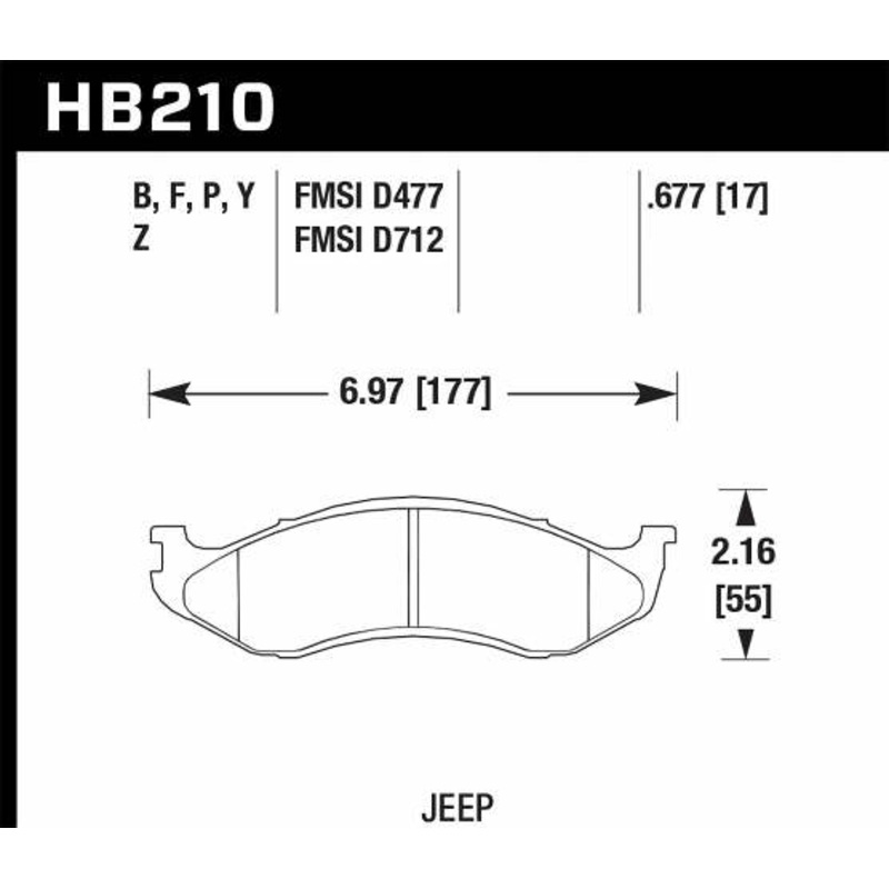 Hawk Performance HB210Y.677 LTS Disc Brake Pad