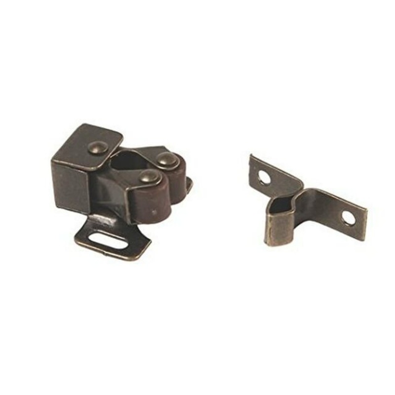 RV Designer H201, Roller Catch with Prong, Antique Brass, 2 Per Pack, Cabinet Hardware brown Small