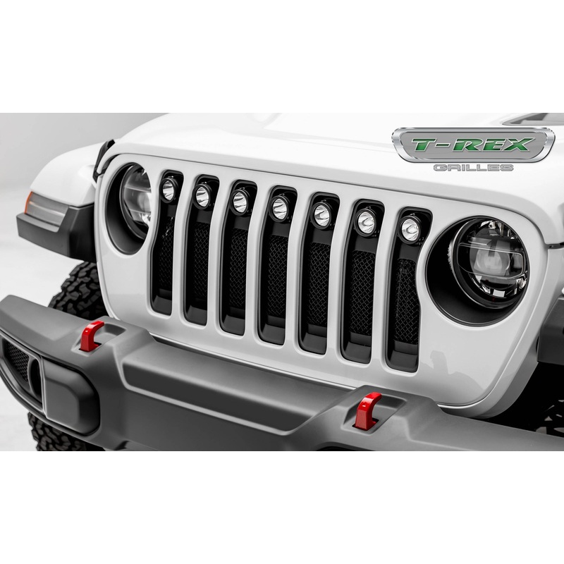 T-REX Grilles 6314941 Black Mild Steel Small Mesh Grille Fits 2020-2023 Jeep Gladiator Overland Gladiator Rubicon