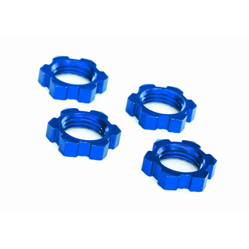 Traxxas wheel nuts 17mm serrated blue