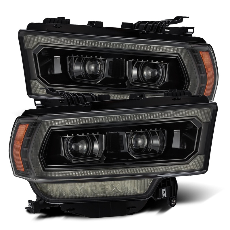 ALPHAREX 2019-2022 Ram 2500/3500/4500/5500 PRO-Series Halogen Projector Headlights Alpha-Black
