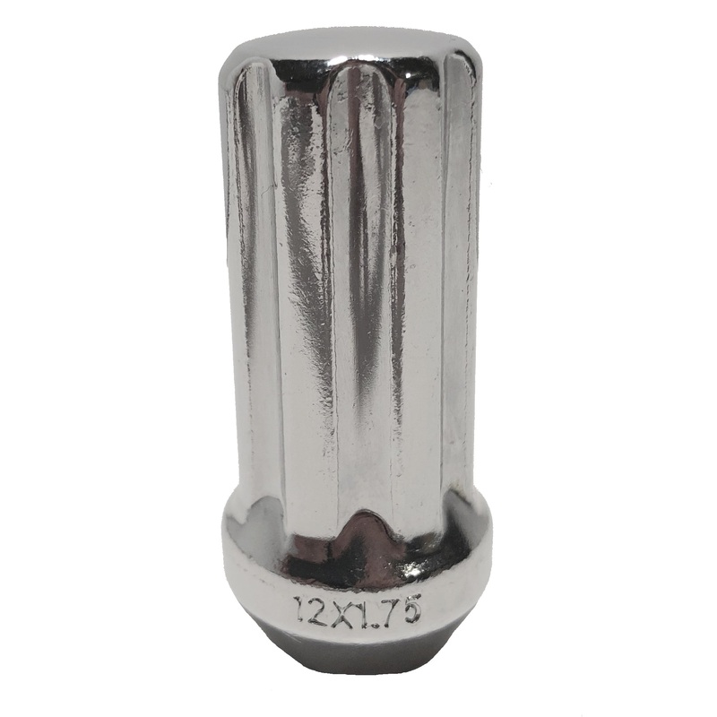 12×1.75 7 Spline Drive Acorn Wheel Lug Nut Long 1.90 Inch Tall